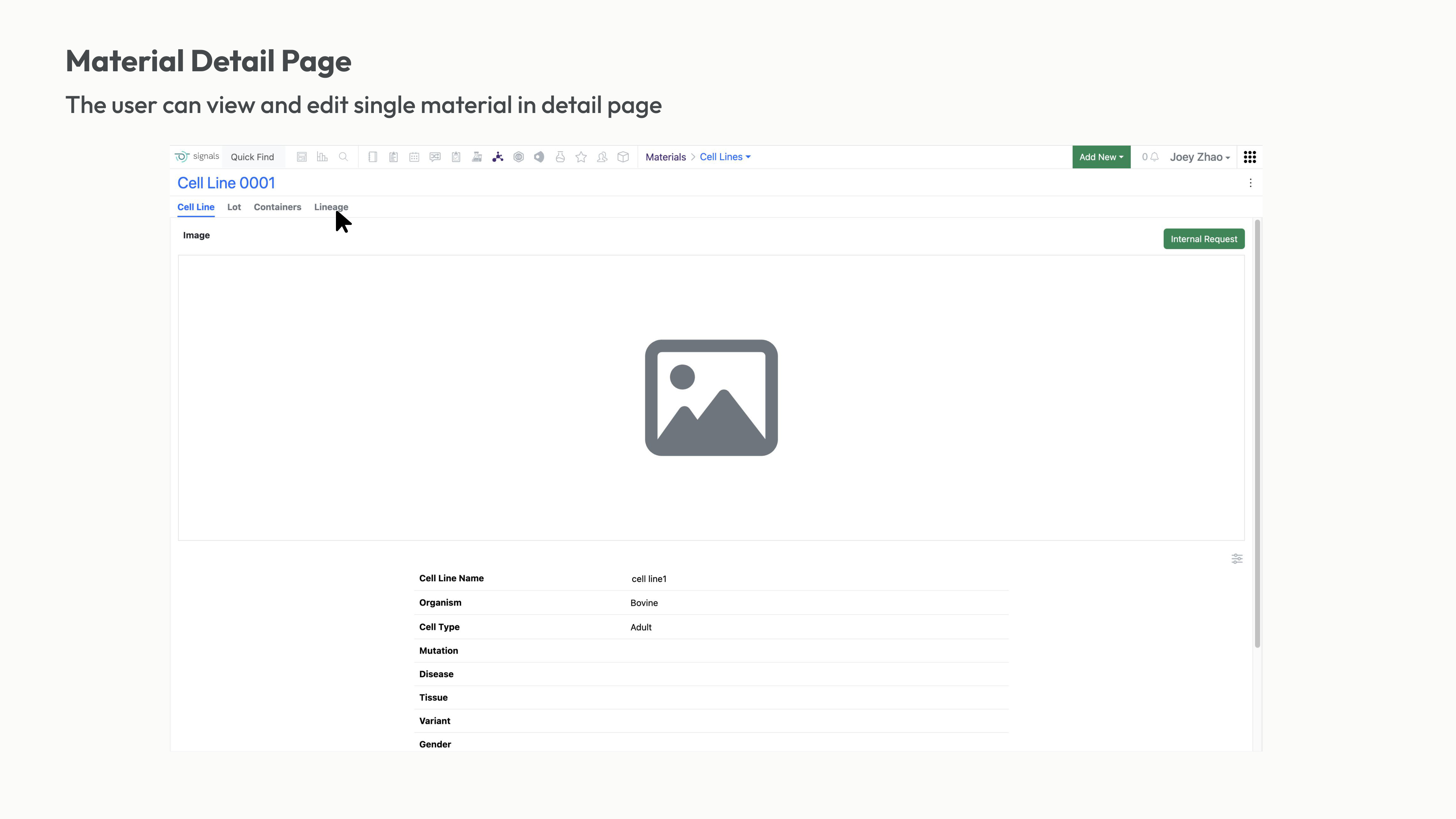 Material Detail Page