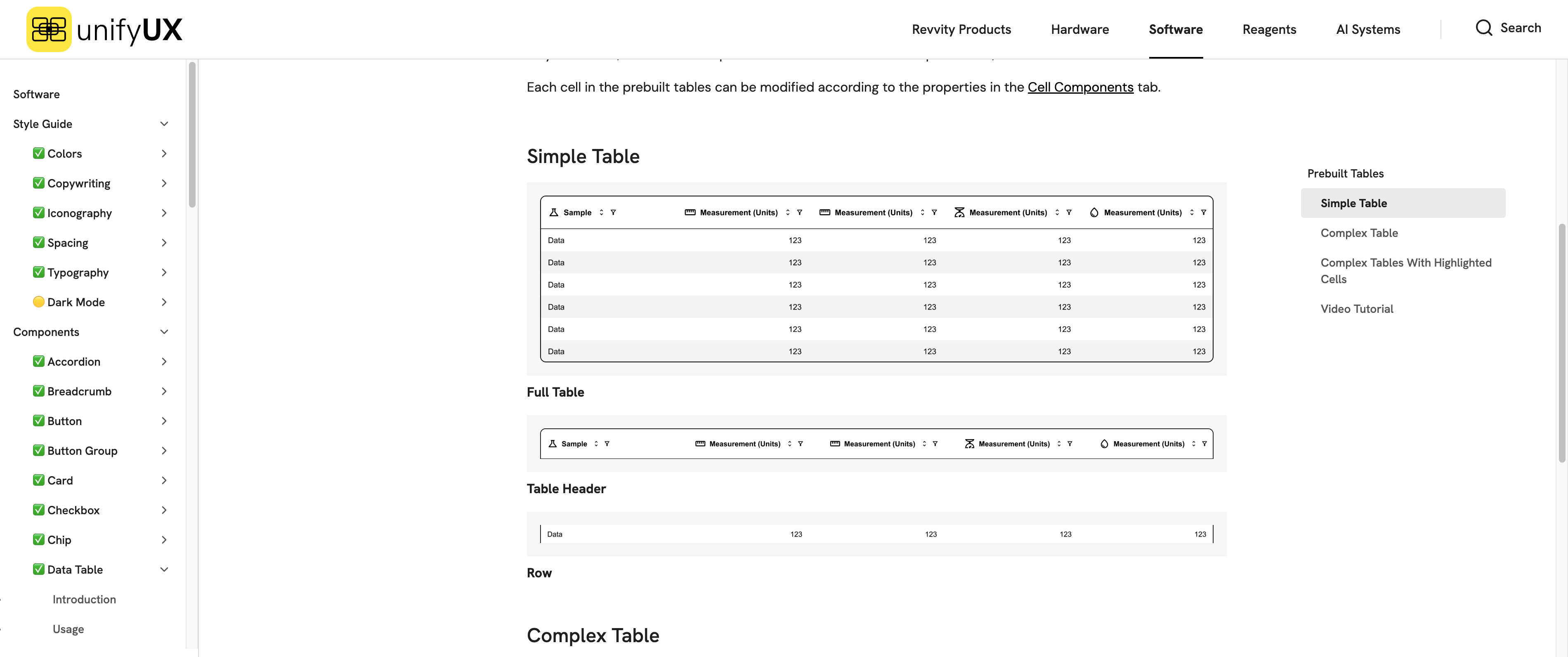 Data Table prebuilt component