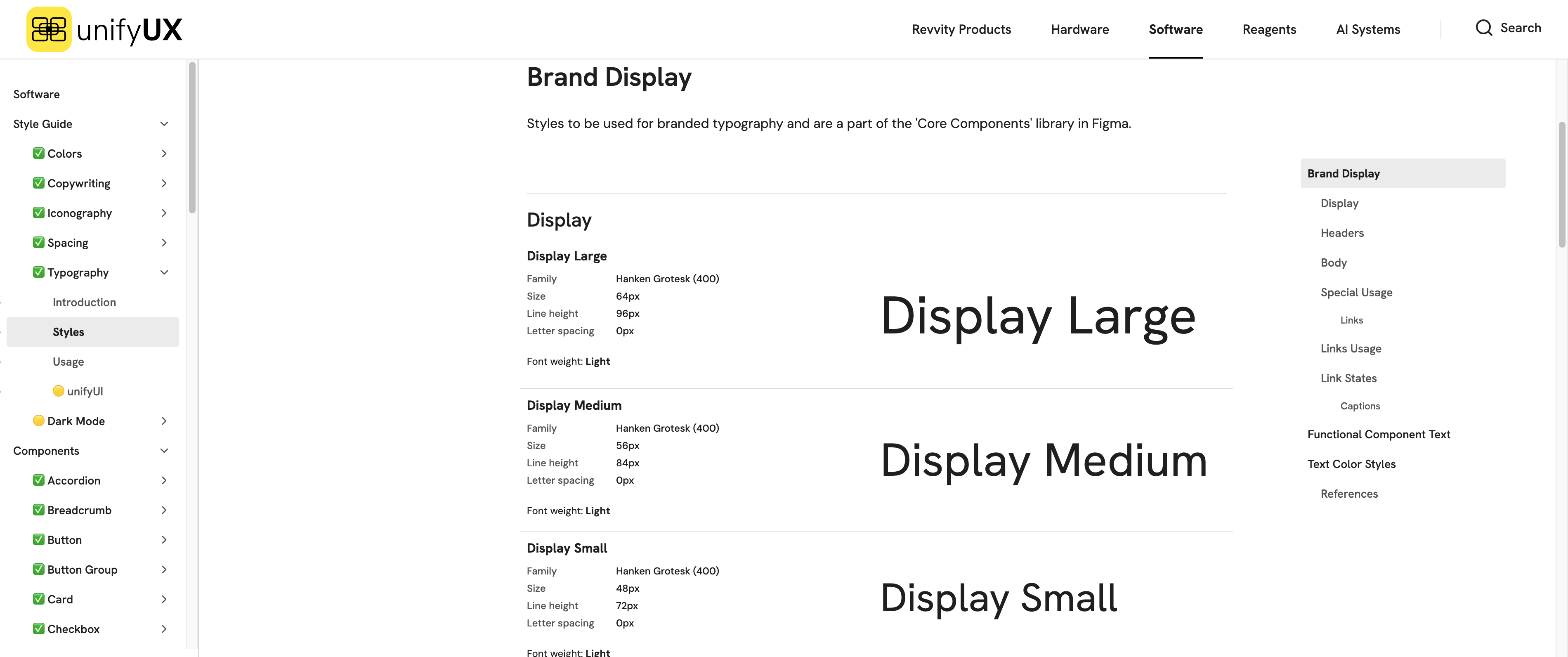 Typography Brand Display scale