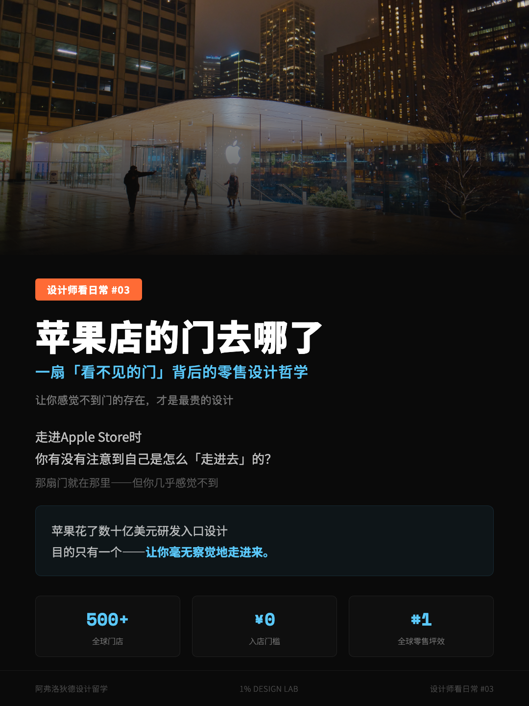 苹果店透明玻璃幕墙取代了门